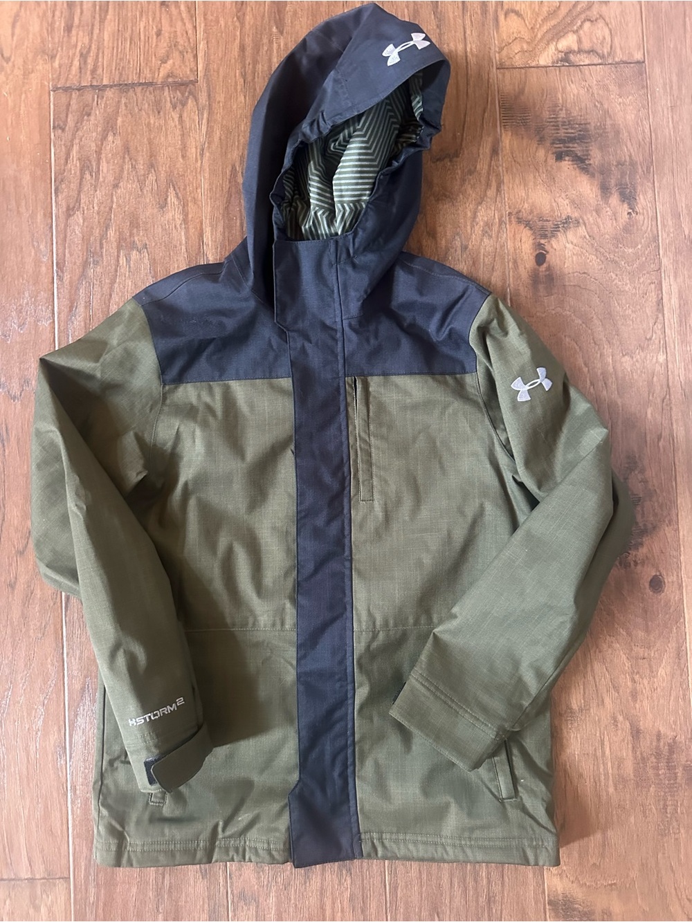 Under Armour ColdGear Infrared Storm2 Hooded Jacket Olive Green Youth M